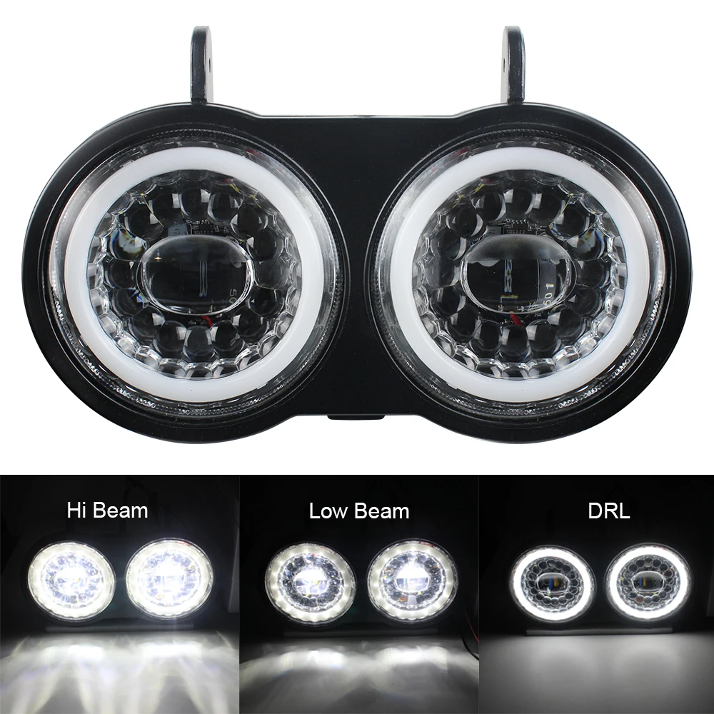 LED Projector Headlamps Halo Ring White DRL Kit For Buell XB9S XB12S 2003-2010 Years Motorcycle Headlight