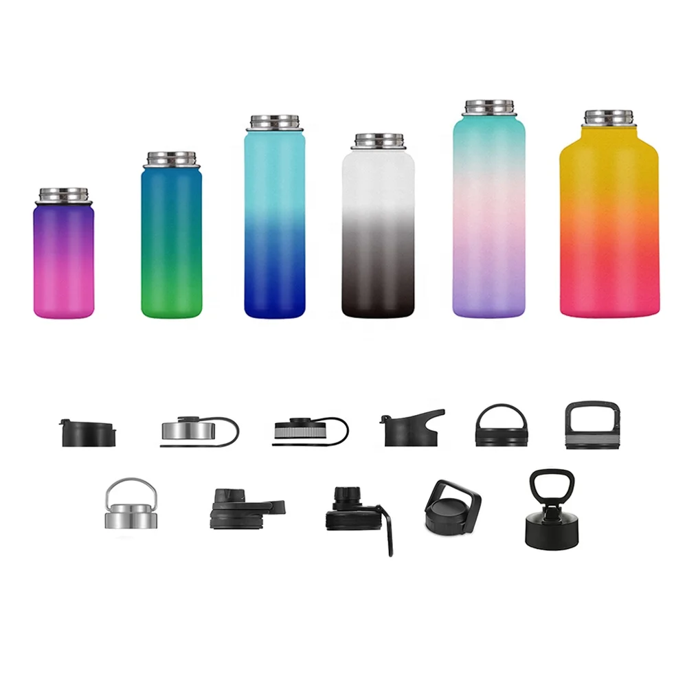 

Custom Logo Sport Leakproof Reusable Stainless Steel Double Wall Vacuum Insulated Water Bottles with Straw Lids, Customized color thermos bottle