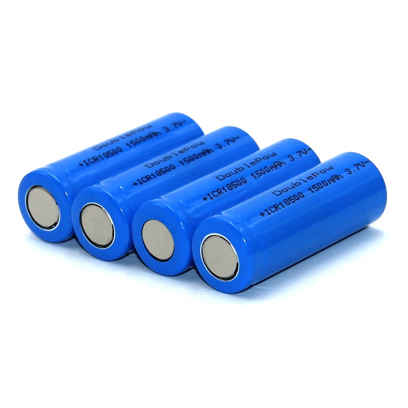 Doublepow 18500 Rechargeable Batteries 3.7V 1500mAh for Flashlight with ...