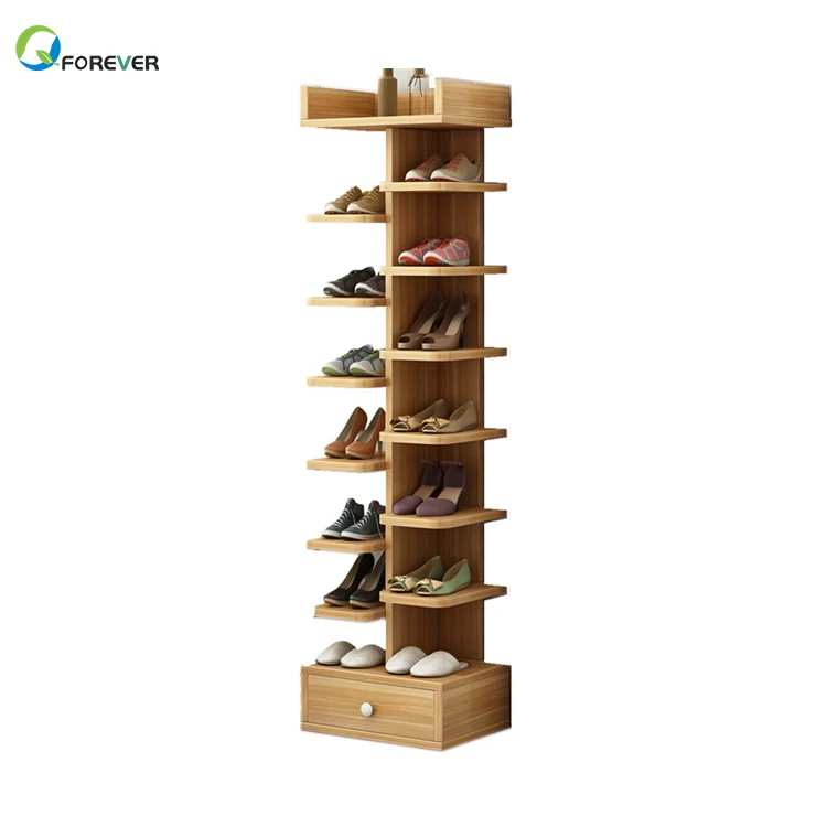 Simple Multi-Layer Shoe Rack Space Door Household Wood Small Shoes Shelf Dust Storage Storage Economy Shoe Cabinet