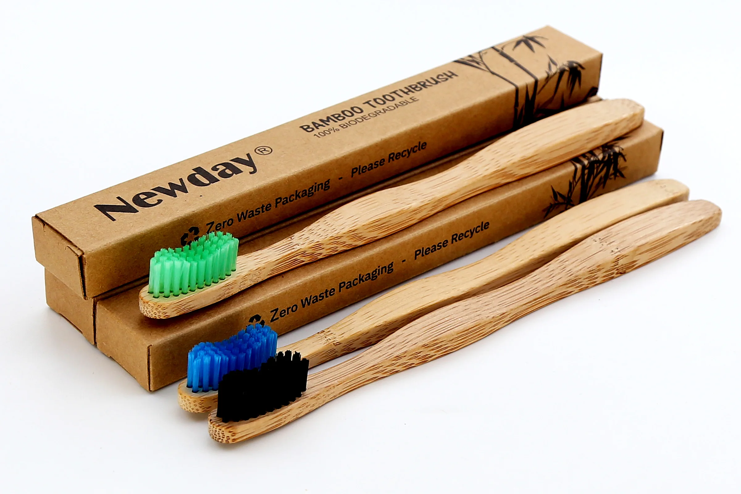 Biodegradable Ecofriendly Bamboo Toothbrush With Recyclable Package And