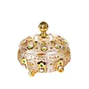 Golden plating decorative plush glass candy jar