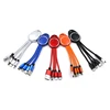 Short keychain cable Multi Function USB Data Cable, custom logo led 4 in 1 charger adapter cord