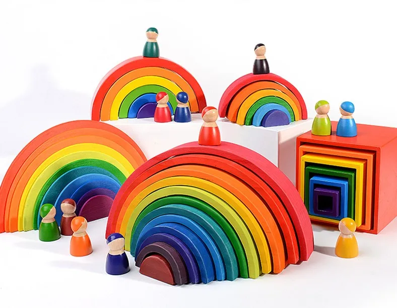 diy wooden rainbow