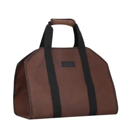 Heavy Duty Waxed 16oz Canvas Firewood carrying bag custom tote bag log holder