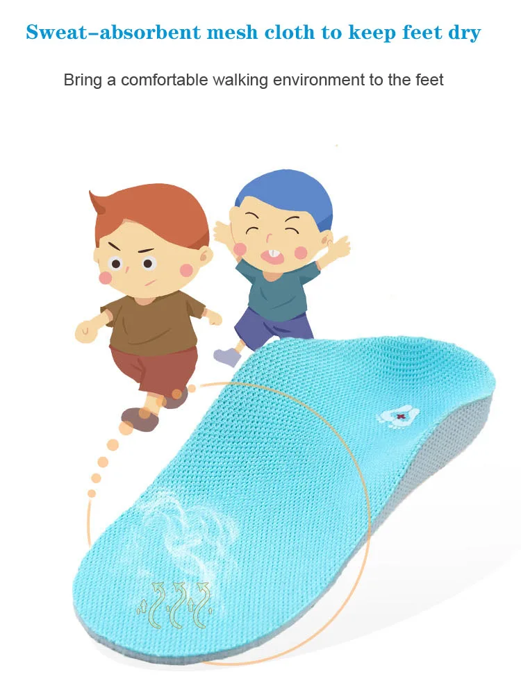 Custom Professional Medical Flat Foot Various Clubfoot Children Orthopedic Arch Support Insoles For Kid Toddlers Children Baby