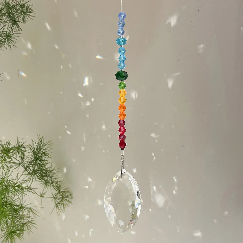 product wholesale colorful art decor crystal glass pendant octogon chakra crystal balls sun catchers for home office garden decoration-4