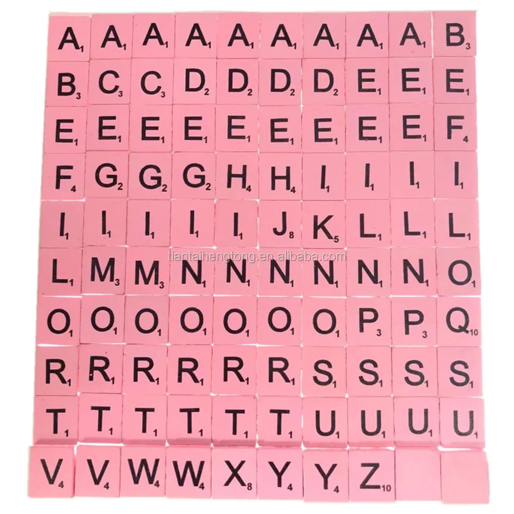 100pcs Set Pink Alphabet Blocks Wood Crabble Tile Puzzle Wooden Letters From A To Z Buy Crabble Tile Wooden Letters Crabble Letter Product On Alibaba Com