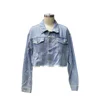 Lightweight short type jean fringe tassel jacket for woman