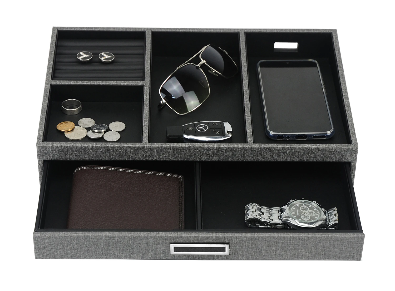 Mens Catchall Tray for Keys Phone Wallet Coin Jewelry (5)