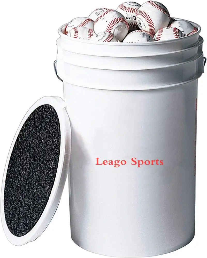 Plastic Bucket Of Baseballs Practice Baseballs In 6 Gallon Padded