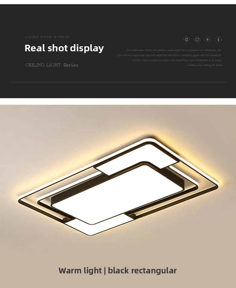 product 2023 nordic modern led ceiling light elegant rectangular large acrylic lighting package for living room stainless steel base-11