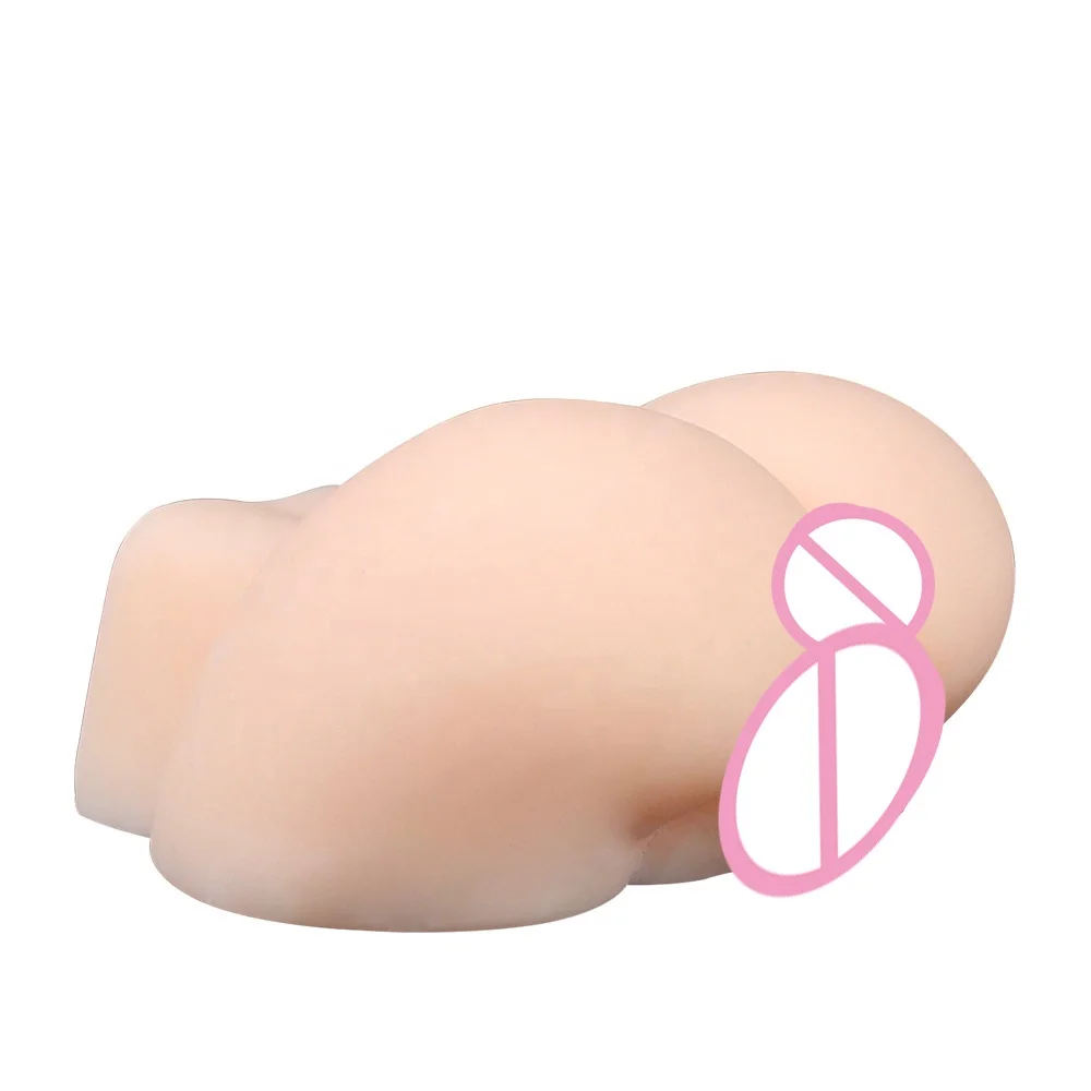 Adult Sex Products Male Masturbation Cup Double Tunnel Silicone Big Ass Beautiful Buttock Vagina Sex Toy For Men