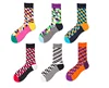 Hot sale crew socks square lattice pattern funny socks for women