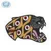 100% embroidery patch custom design big openning mouth animal patches for applique