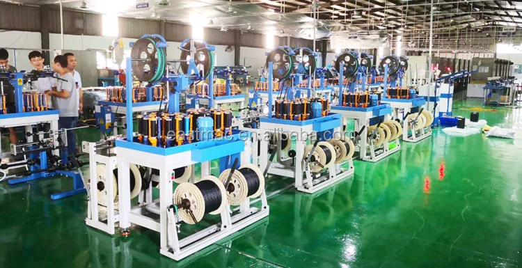 High speed full automatically horizontal wire braiding machine for cable shielding with doubling machine