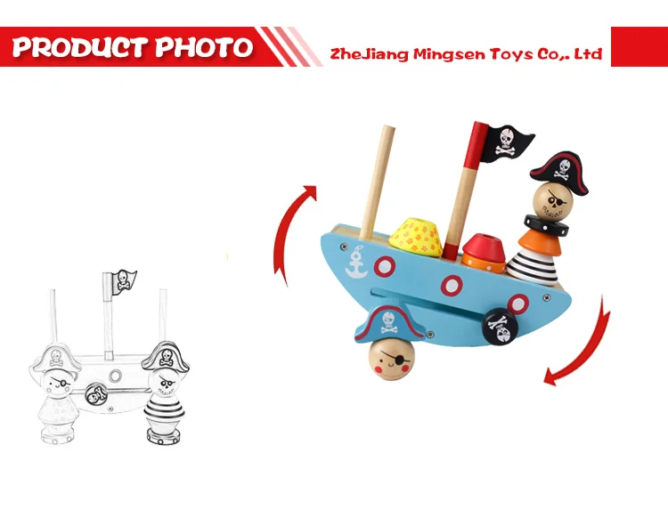 Education Toy 2021 Kids Wooden Toys Montessori Baby Mini Pirate Balance Ship Buy Boy Toys