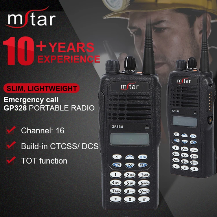 Portable Analog Radio Gp338 Is Vhf/uhf Lcd And Keypad 28 Channels Walkie Talkie Handheld 810d/e