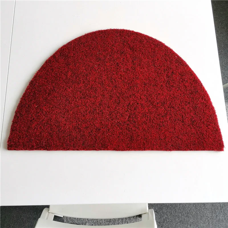 half moon rubber backed coco coir fiber floor mat