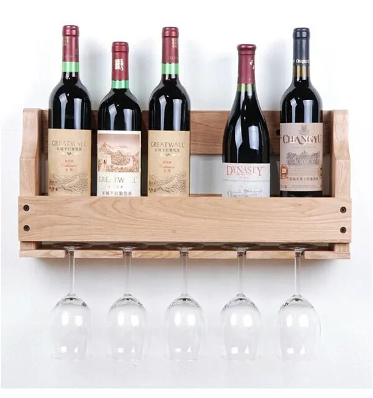 Wall Mounted Wine Rack With Glass Holder Floating Wine Shelf For Home & Kitchen Decor Buy Home