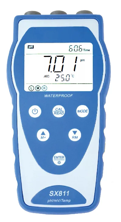 NADE Waterproof Portable pH Meter Single parameter SX811 series(-2.00~19.99pH, 0.01pH, USB) with professional pH electrode