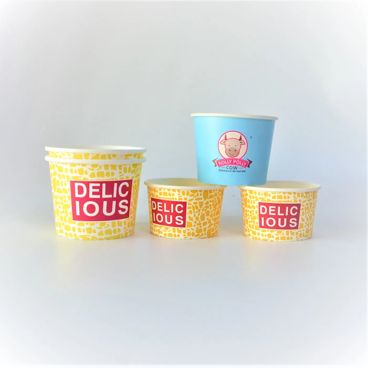 Wholesale 350ml Ice Cream Paper Cup with Dome Lid