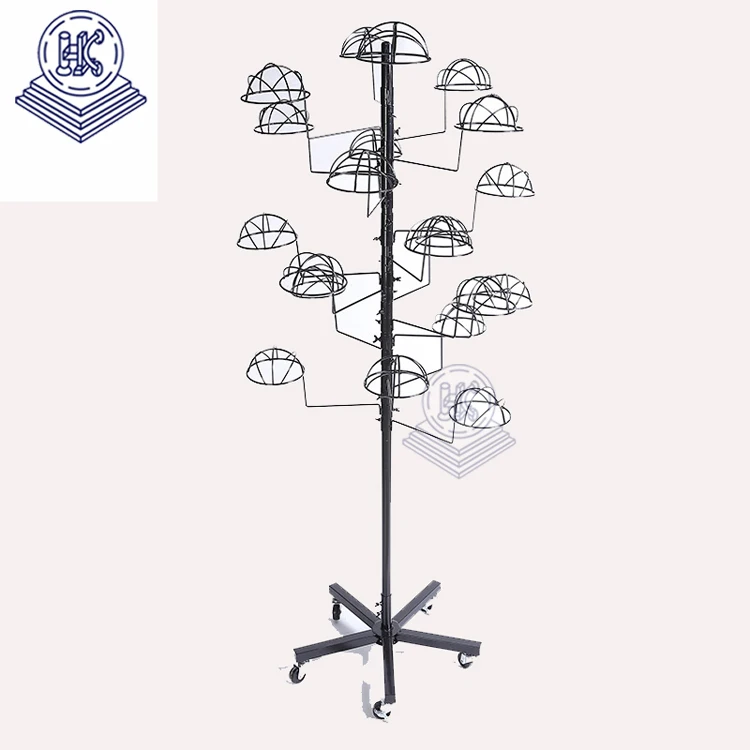 Rotating Baseball Cap Rack Metal Wire Wig Hat Holder Spinning Display