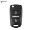 KEYYOU Flip Folding Remote key Shell For HYUNDAI Accent Verna 3 Buttons Replacement Car Key With Bldae