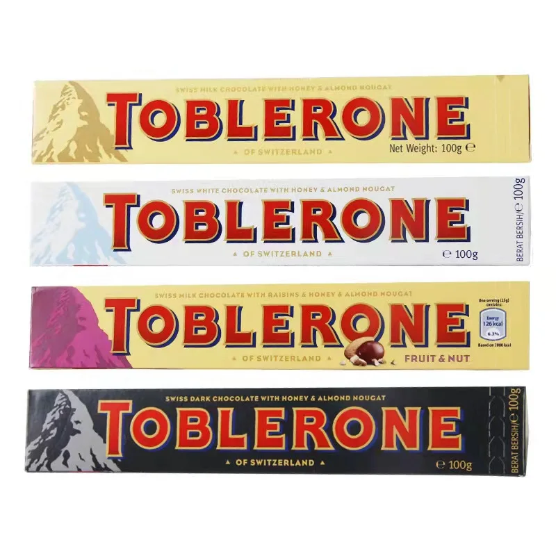 Toblerone Coklat Putih 100g,Paket 4 / Toblerone Bundel Coklat Gelap ...