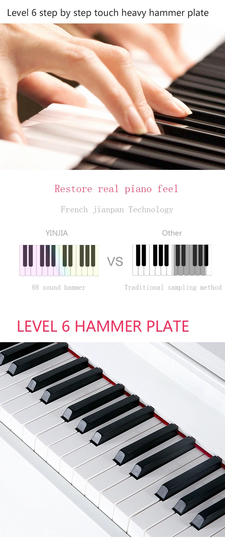 Professional Touch Standard Keyboard Digital Piano 88 Key Keyboard Usb