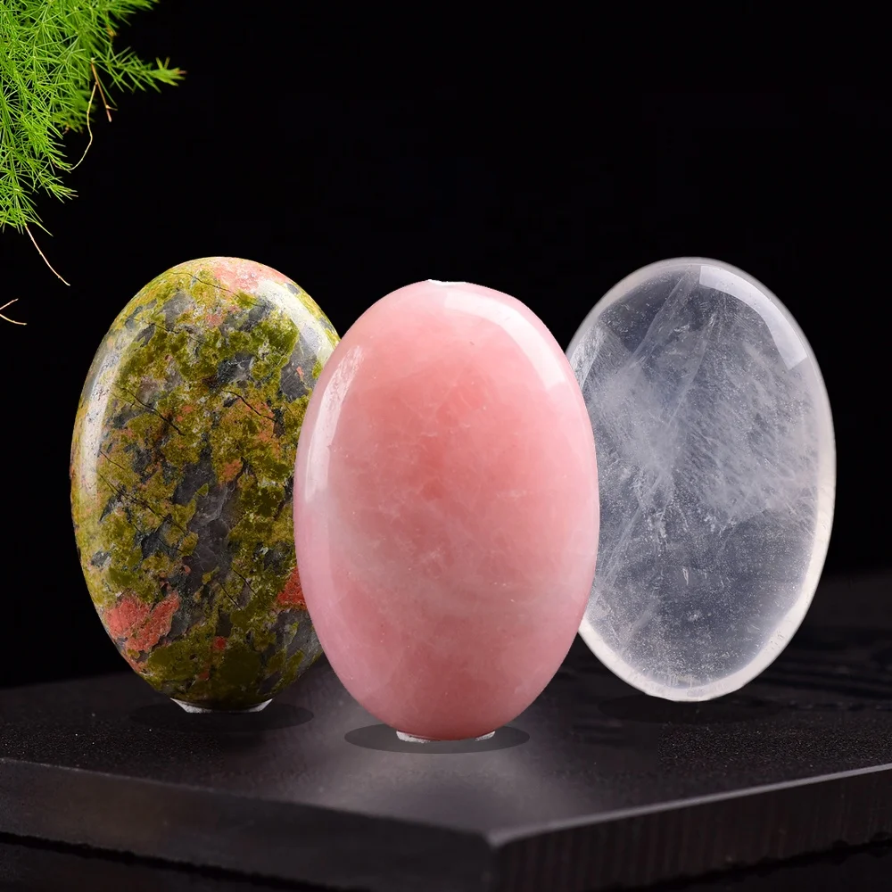 天然按摩石抛光棕榈石晶体愈合石 - buy 按摩石抛光