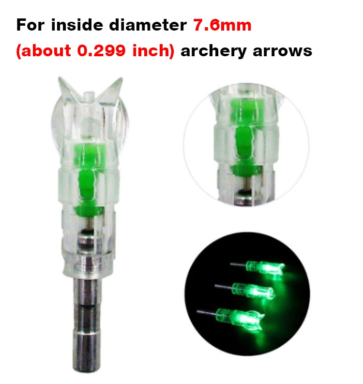 Lighted Nocks Automatic Crossbow Bolts Nock With 7.60mm/.299"for