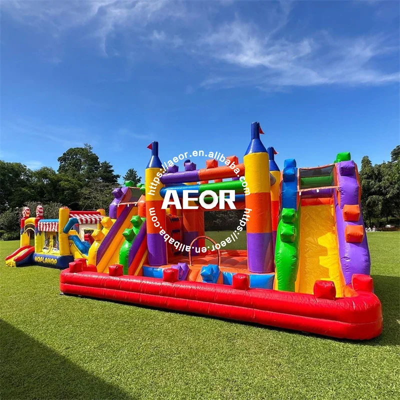 New Product Jumping Castle Double Slide Outdoor Jumping Castle With Slide And Pool Inflatable