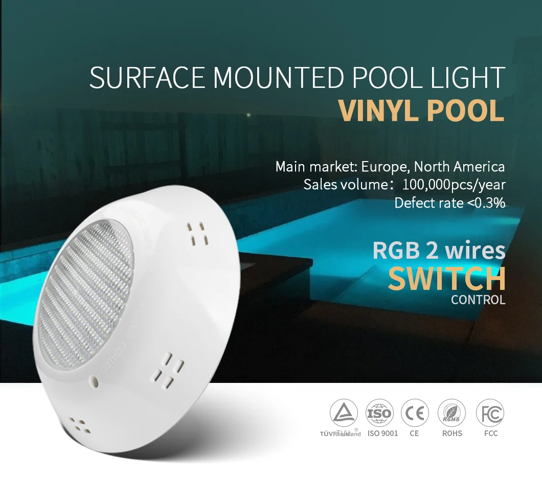 12w Ip68 Rgb Switch Control Underwater Light Vinyl Changing Out A Pool