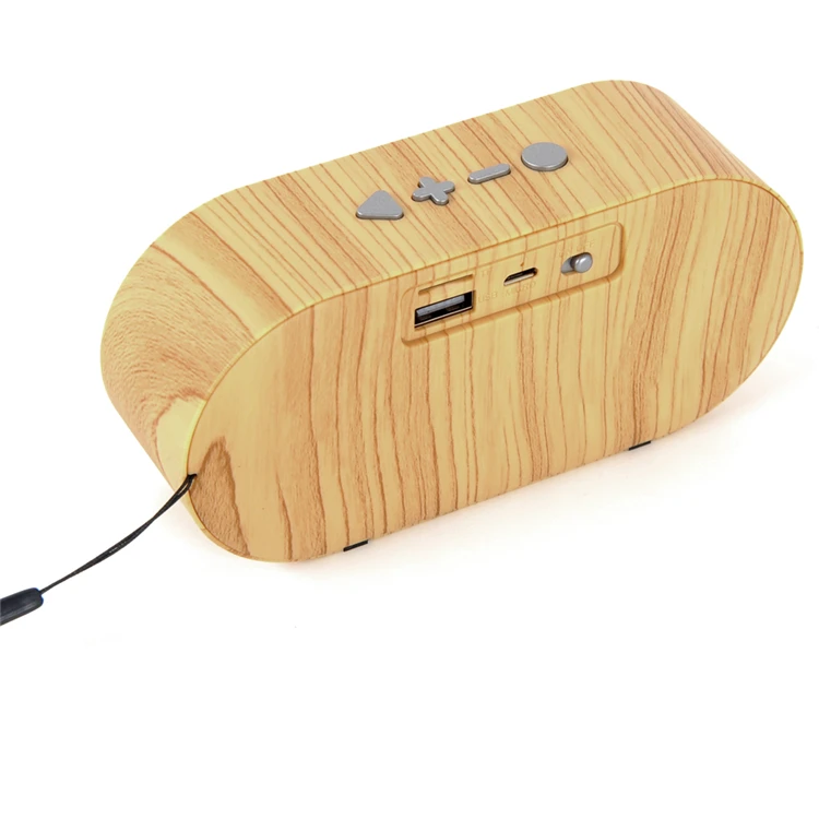 Mini Sound Box 3w Smart Bt Bluetooth 5.0 Portable Wooden Speaker With