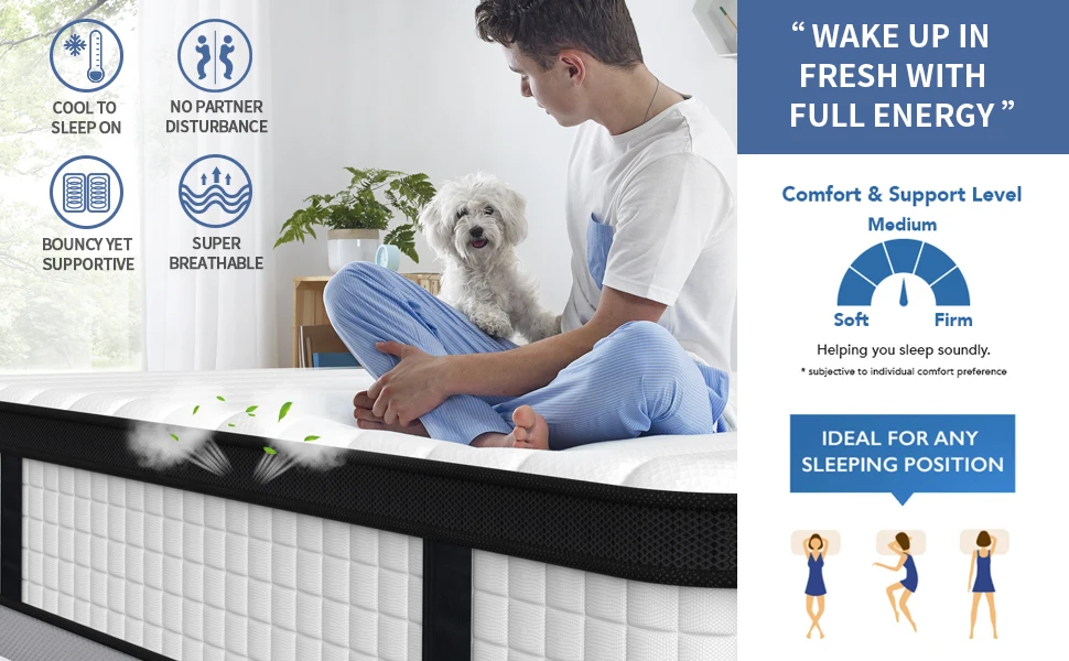 Comfort sleeping single double bed sponge spring super high soft foam mattress prices