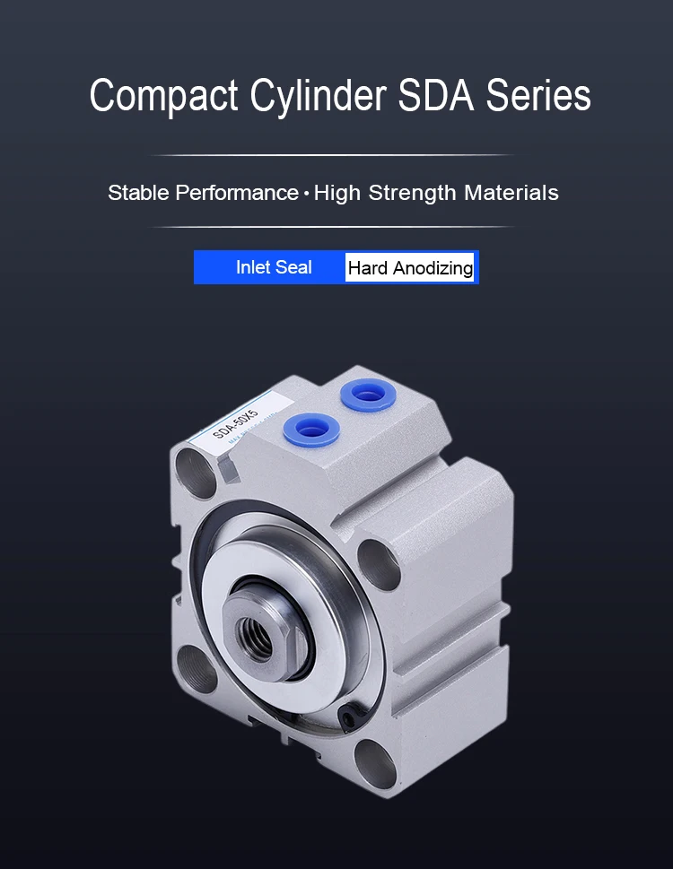 Sda Series Air Piston Cylinder,Big Bore Air Cylinder Pneumatic Compact,Thin Type Pneumatic Air