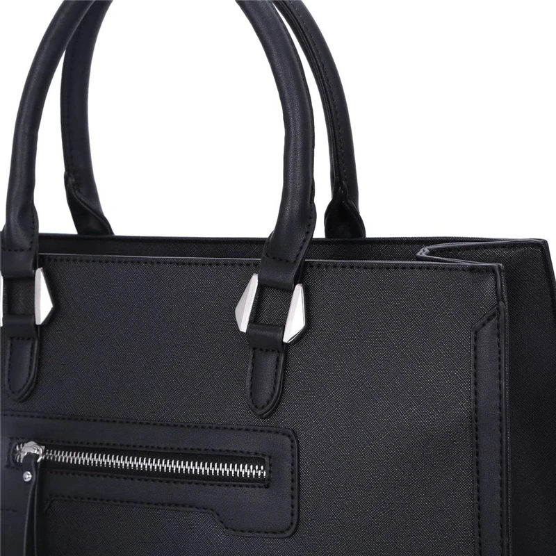 Large Woman Handbag Rigid PU Leather Tote Bag Elegant City Work Bag With Multiple Pockets Large Capacity Shoulder Shopper bag