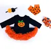 Halloween children clothes hair band set baby girl clothing set