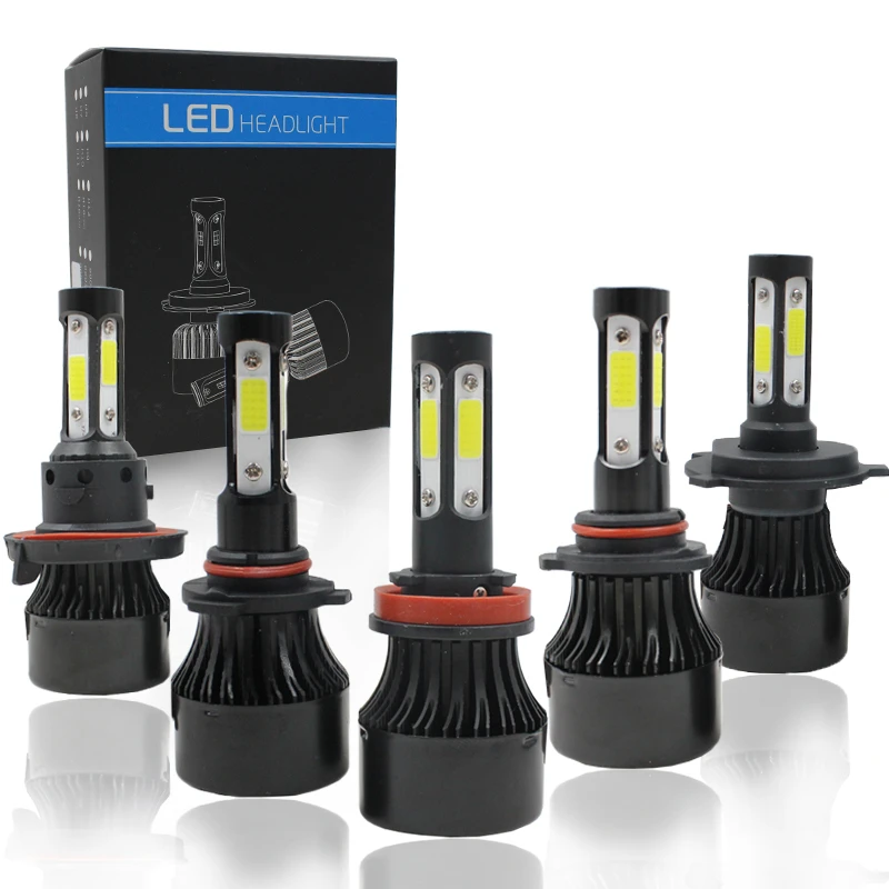 Hot sell S3 H4 led lights 4 sides LED headlight X7 X6 6000K 8000LM COB Led Headlight bulb H4 H7 H11