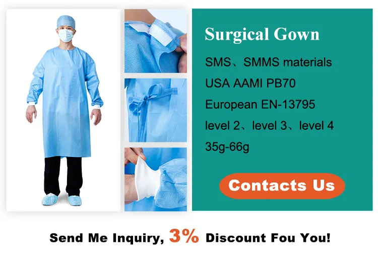 Rhycom Disposable Surgical Safety SMS Dustproof Surgical Isolation Gown For Doctors
