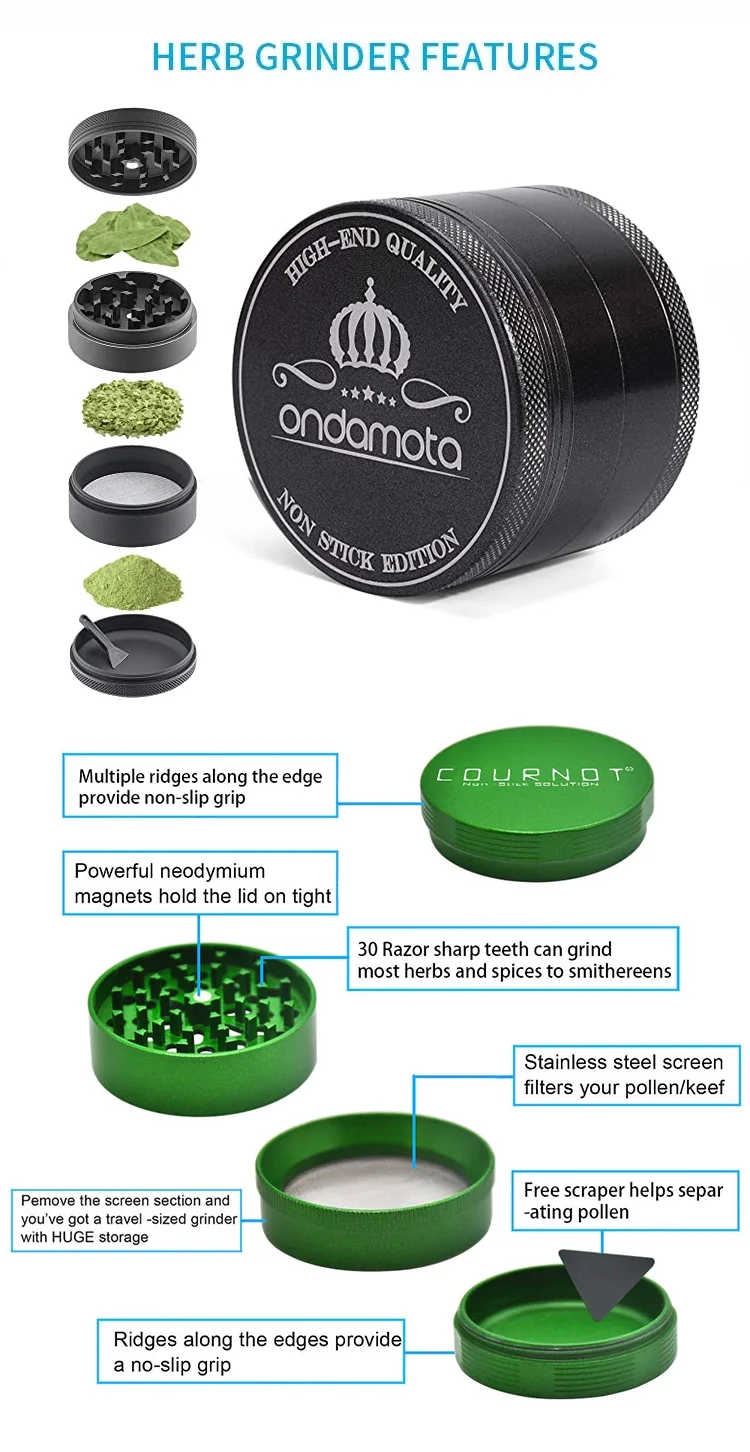 High Quality Weed Ceramic Grinder Non Stick Aluminium Ceramic Grinders