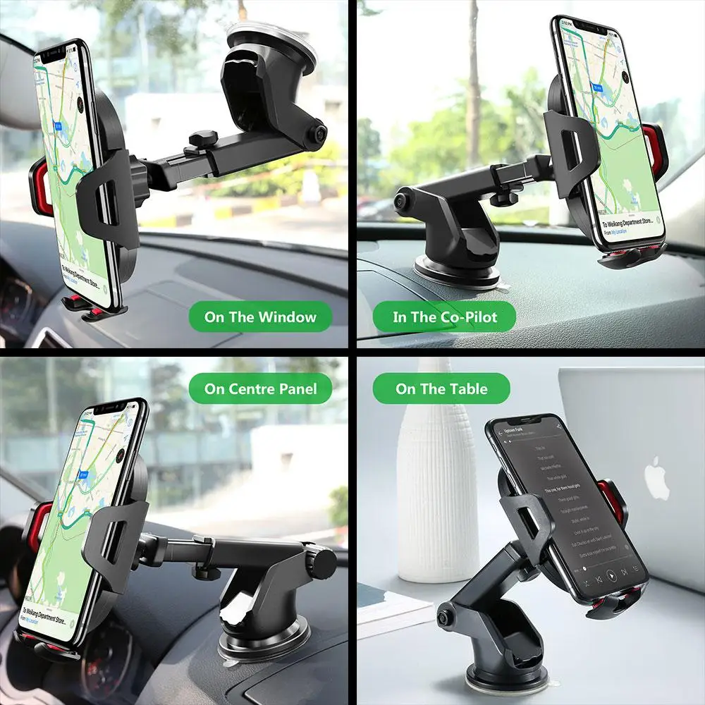 2020 One touch Suction Cup Car Phone Holder Dashboard Windshield  Mobile Phone Stand GPS Holder