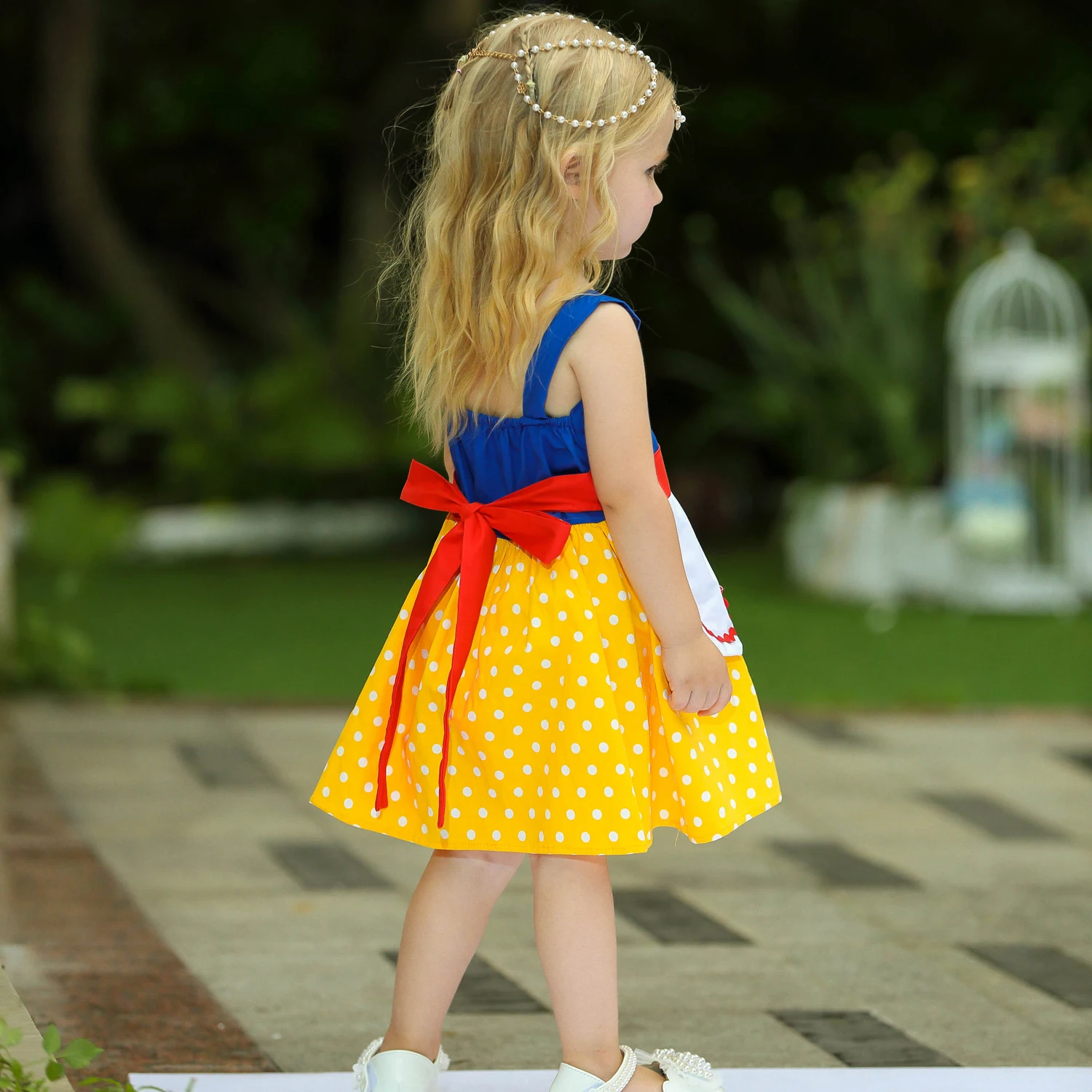 孩子们万圣节圣诞节女孩雪白色服装公主礼服派对