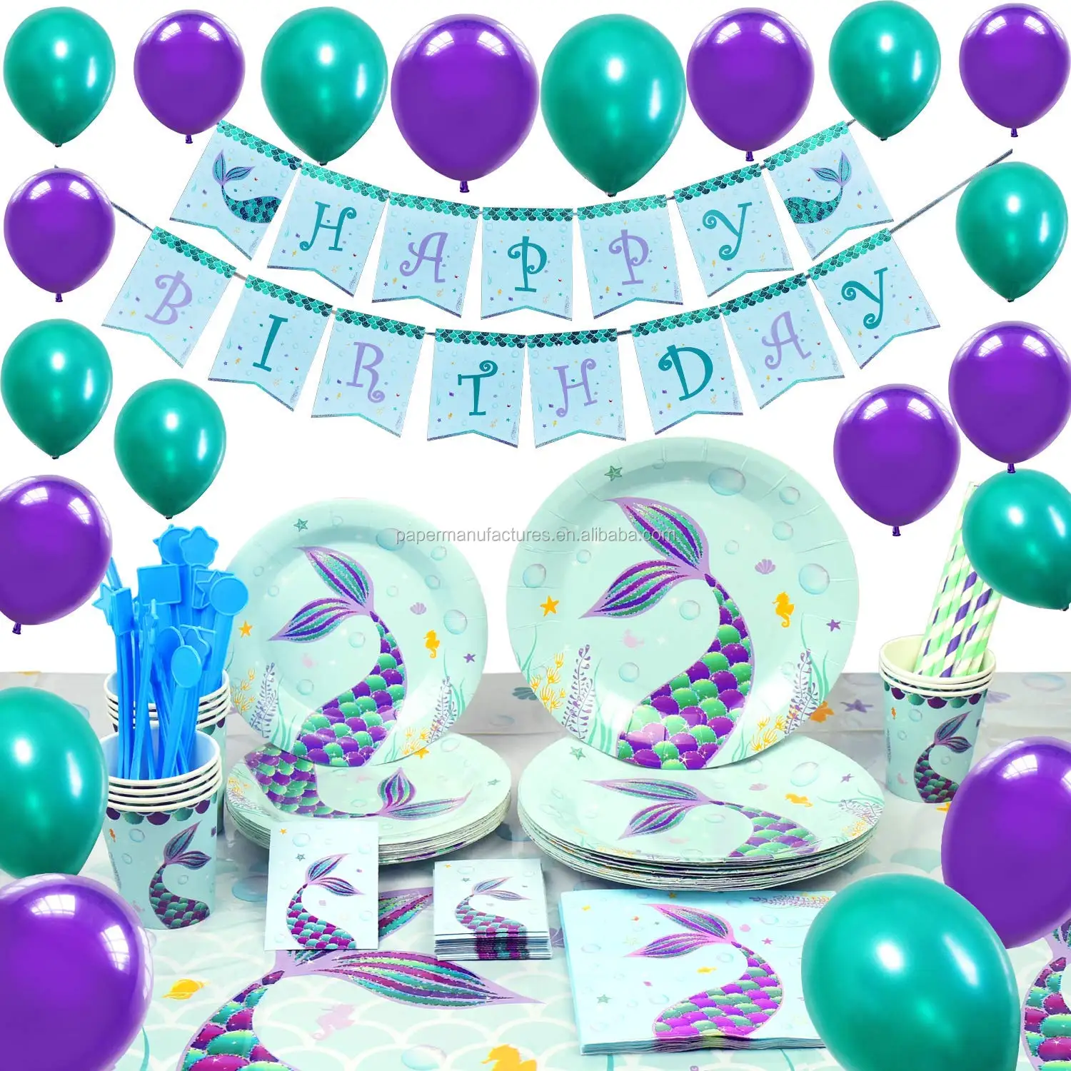 Pool Mermaid Party Supplies Kit Party Favors Girls Birthday Party