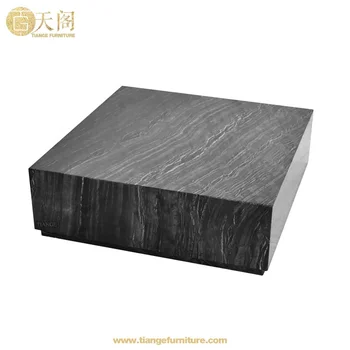 Futuristic Low Plinth Square Kubik Carrara Black Marble Coffee Table Product Futuristic Low Plinth Square Kubik Carrara Black Marble Coffee Table Product