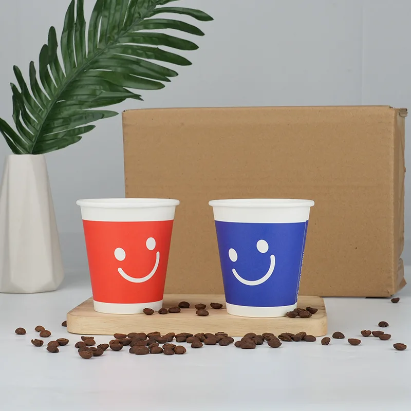 4oz 8oz 12oz Disposable Double Wall Custom Logo Hot Coffee Paper Cup