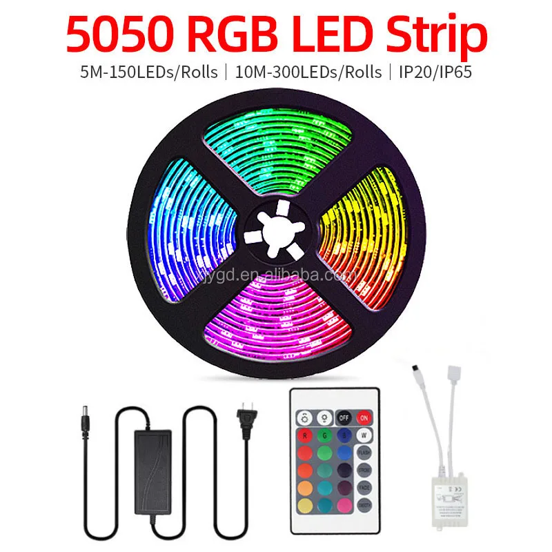 DC12V 5M SMD 5050 RGB LED Strip 150LED Light Non-waterproof IP20