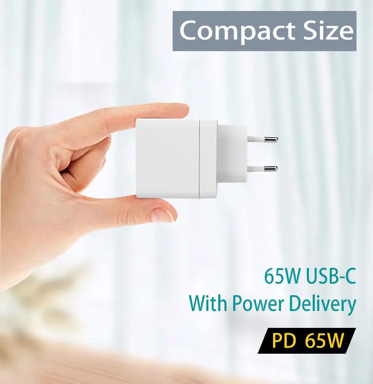 GaN Technology 65W Mini USB C PD Wall Charger