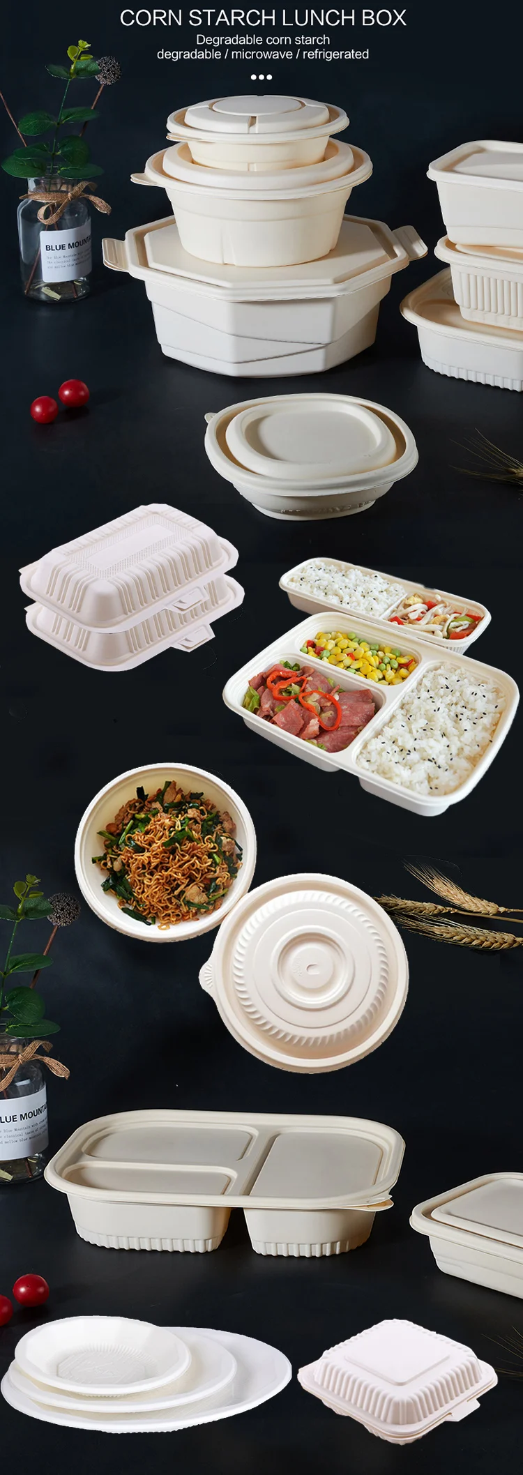 Food Containers Wholesale Disposable Trays With Compartments 24 Oz